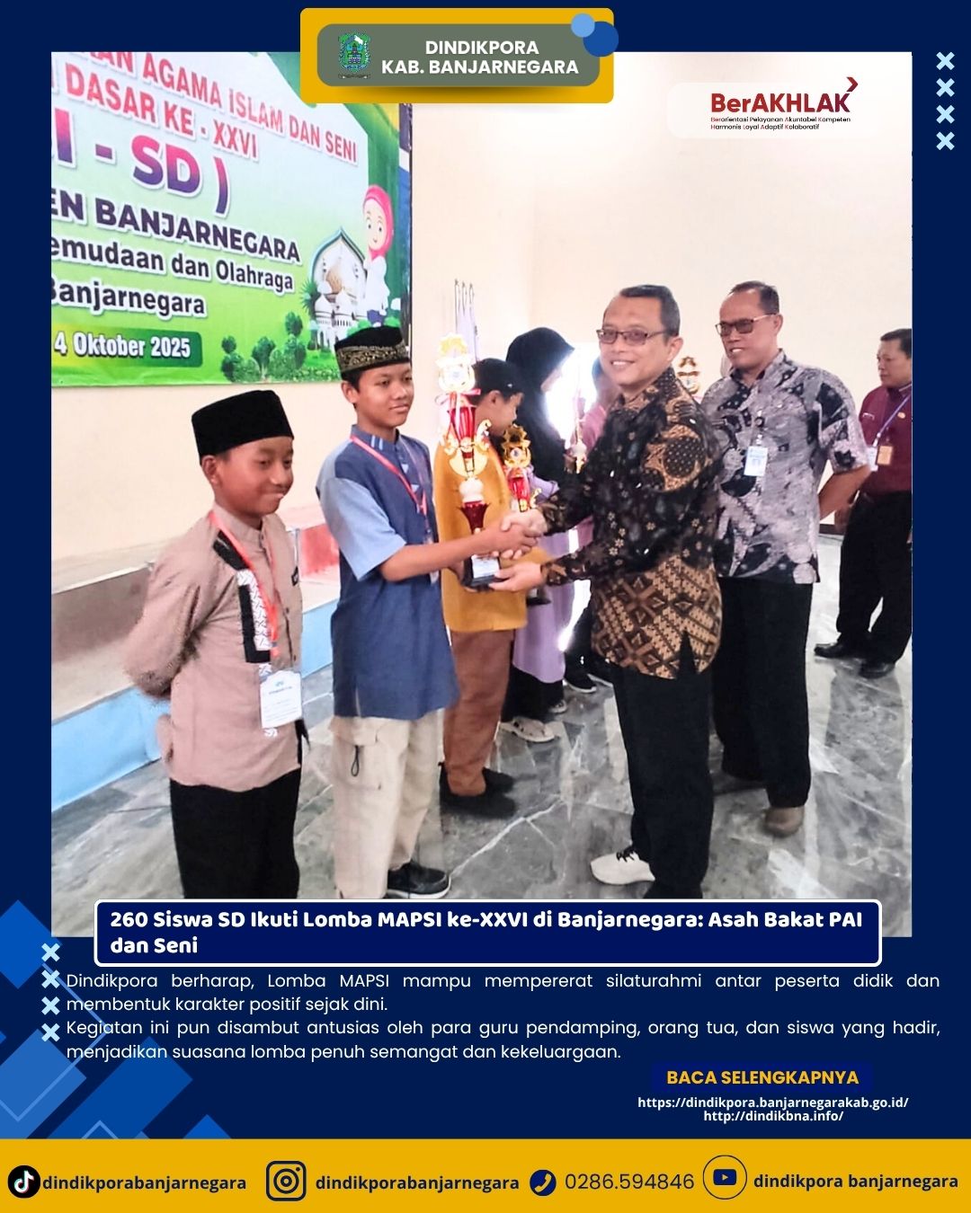 260 Siswa SD Ikuti Lomba MAPSI ke-XXVI di Banjarnegara: Asah Bakat PAI dan Seni