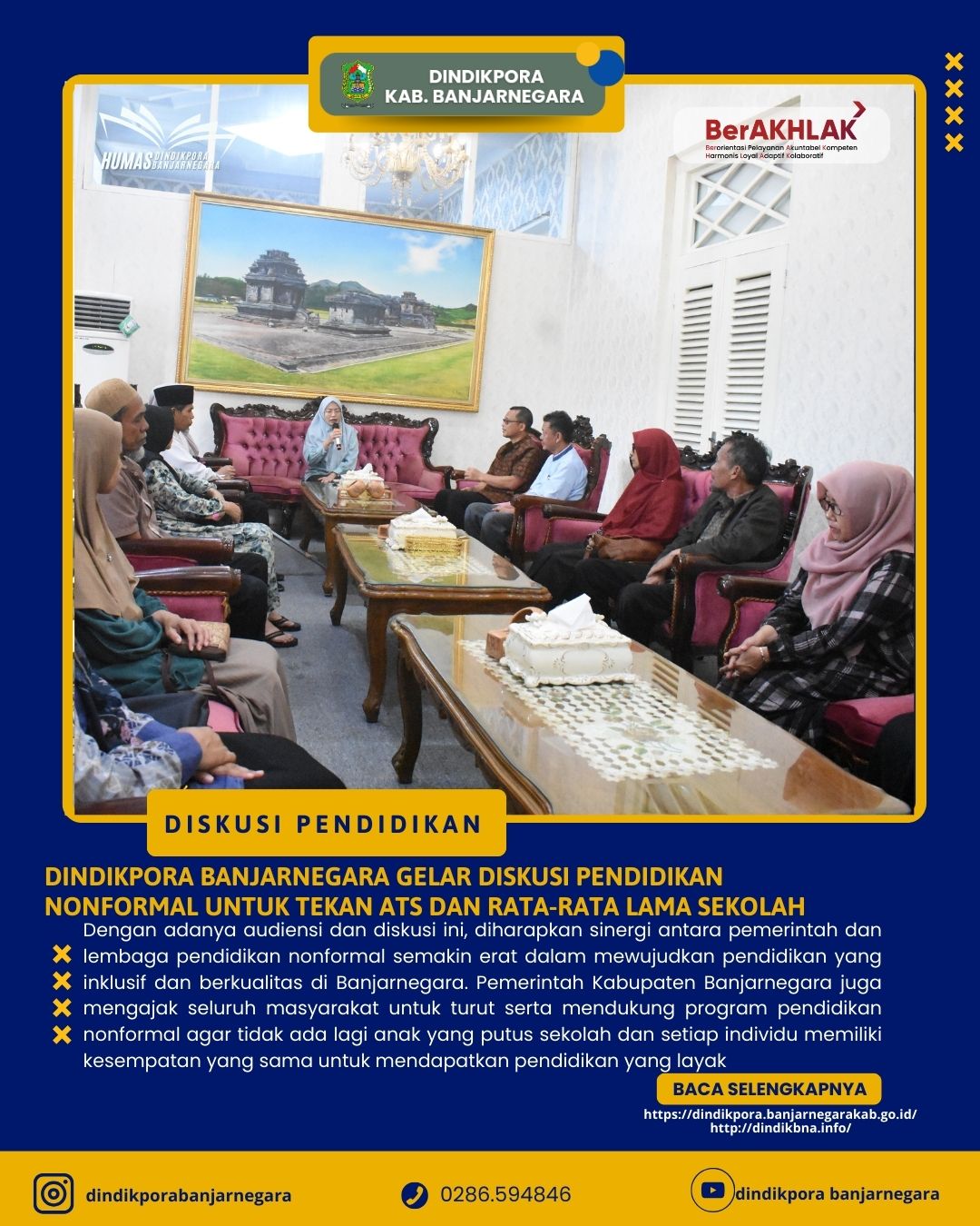 Dindikpora Banjarnegara Gelar Diskusi Pendidikan Nonformal untuk Tekan ATS dan Rata-rata Lama Sekola