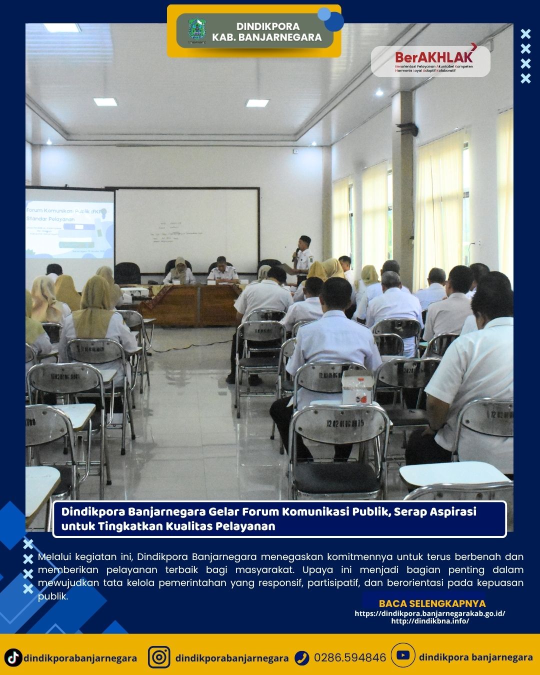 Dindikpora Banjarnegara Gelar Forum Komunikasi Publik, Serap Aspirasi untuk Tingkatkan Kualitas Pela