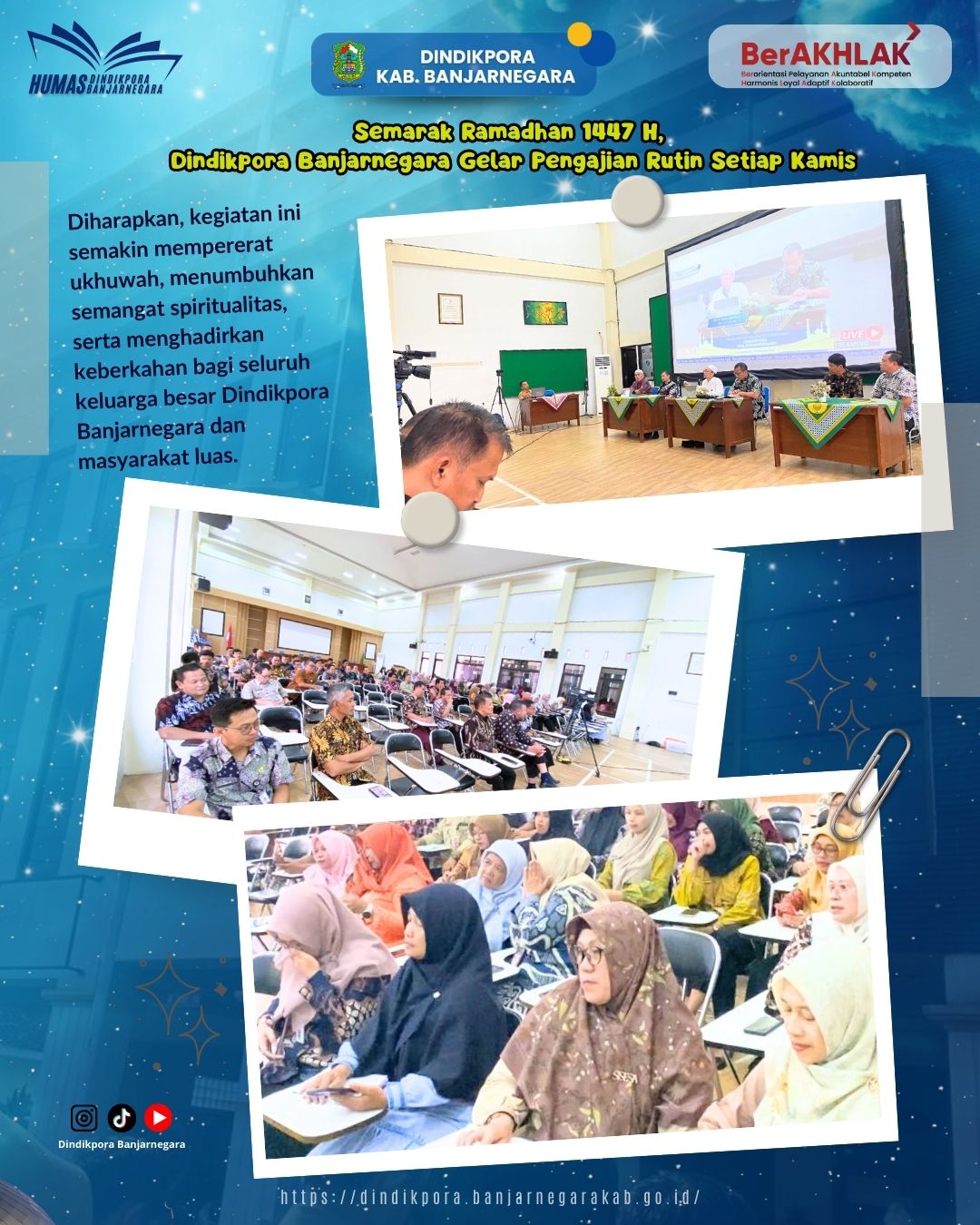 Semarak Ramadhan 1447 H, Dindikpora Banjarnegara Gelar Pengajian Rutin Setiap Kamis